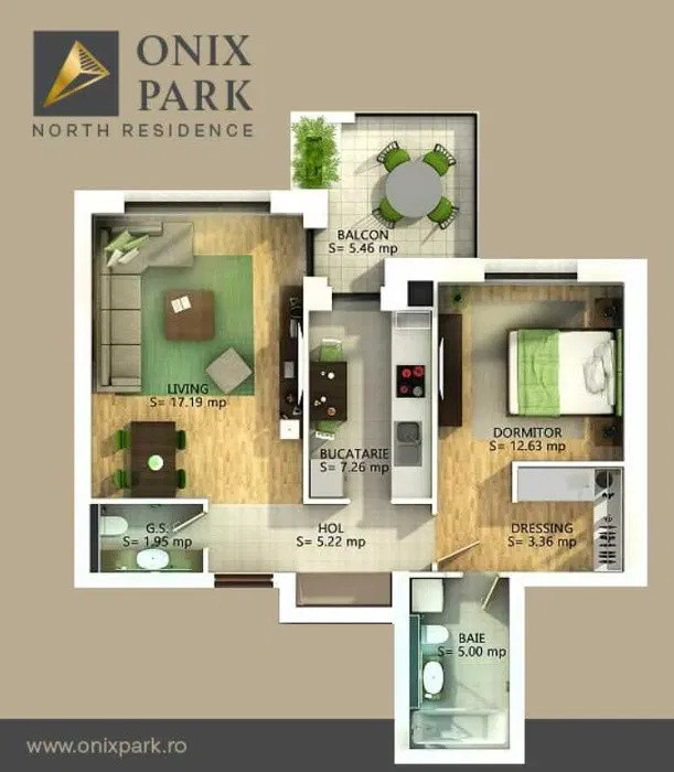 2 Camere | Pipera - ONIX PARK | 2 Bai  