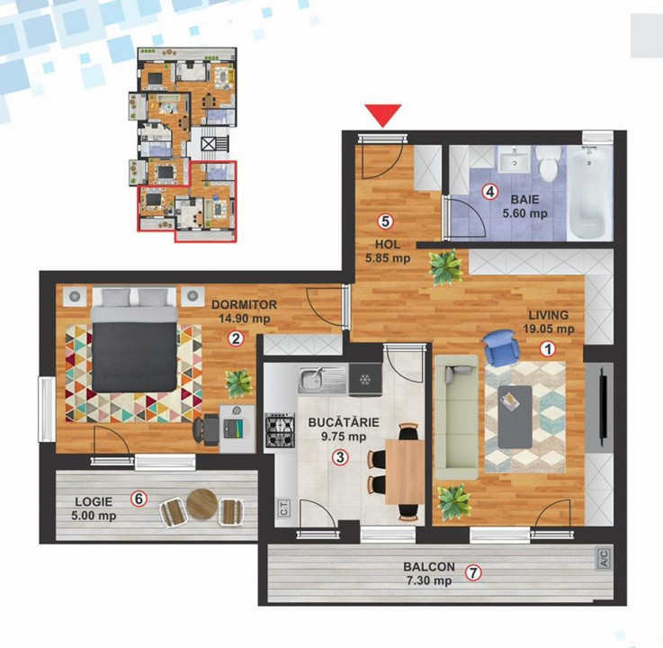 2  Camere | Virtutii - Intrarea Puntii | Centra Termica 