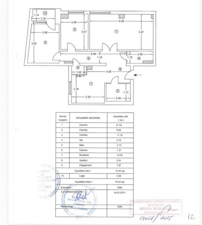 Piata Romana | 3 Camere | Bloc 1978 - Fara Risc | Metrou | Etaj 7/10
